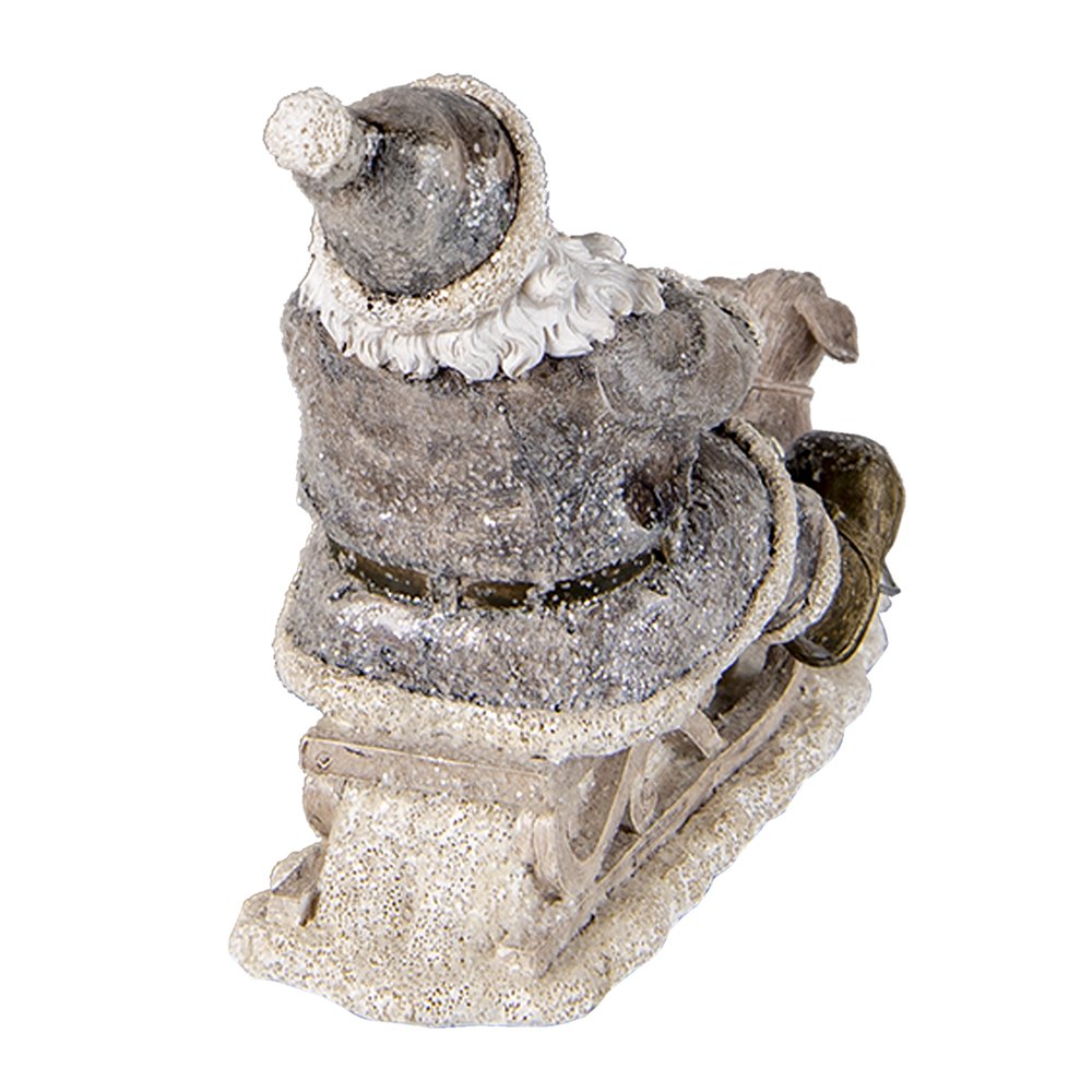 Kerstman beeld 24x8x16 cm grijs kunststof