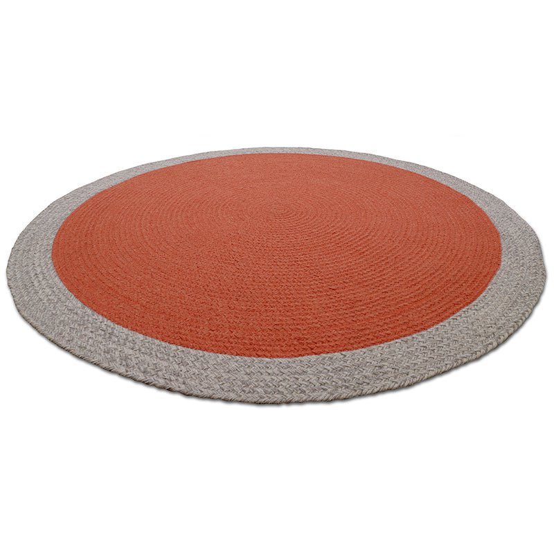 Kindertapijt gevlochten wol 20 cm rond rouille