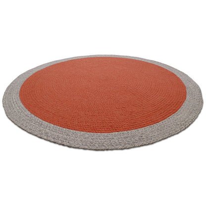 Kindertapijt gevlochten wol 20 cm rond rouille