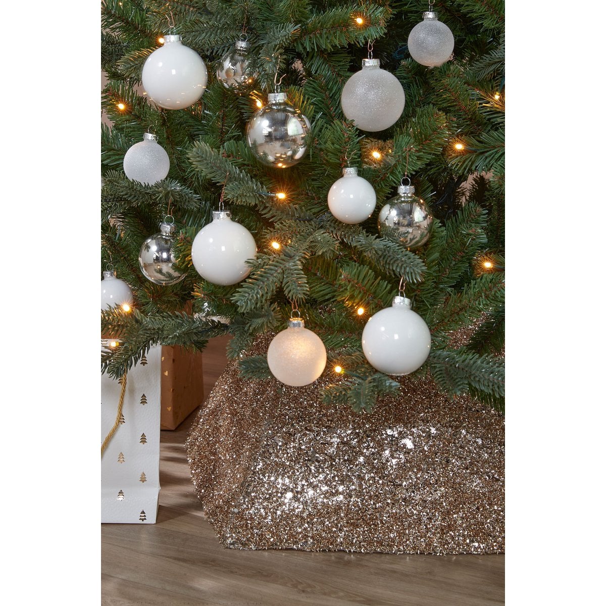 Kerstboomrok 50x50x30 cm goud glitter