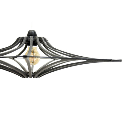 Hanglamp 90 cm MDF mat zwart