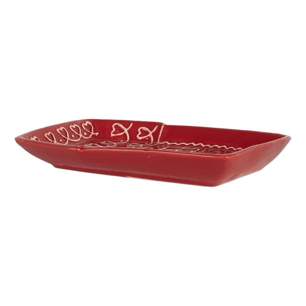 Dinner Plate House 15x19x3 cm Red Ceramic