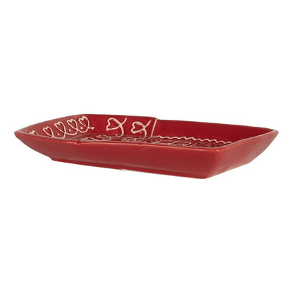 Dinner Plate House 15x19x3 cm Red Ceramic