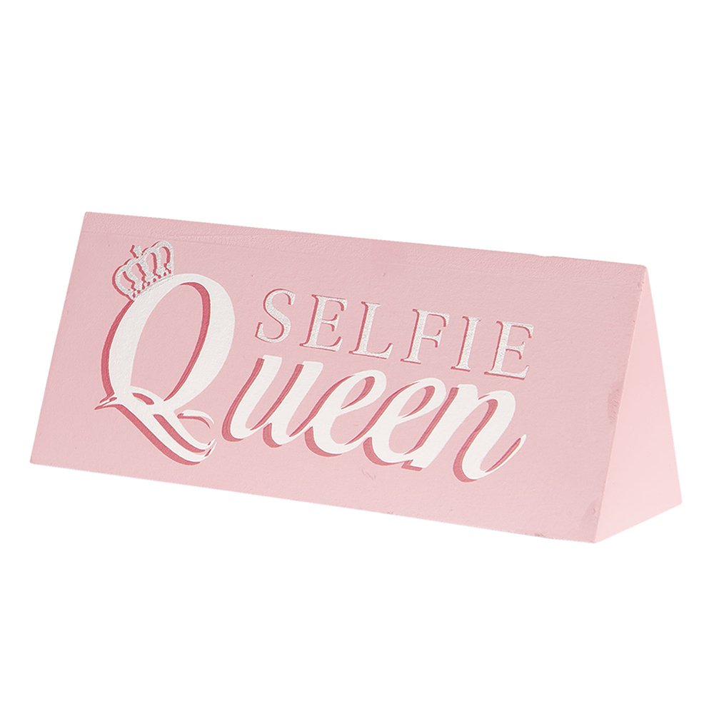 Text Board 20x6x8 cm Pink Wood Wall Board