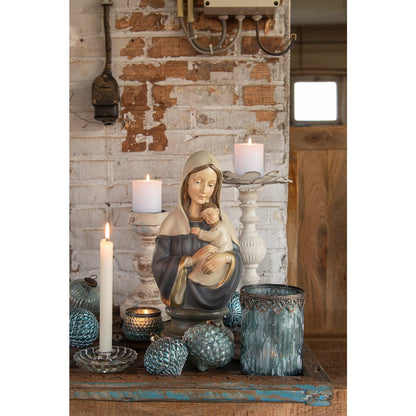 Candlestick Ø 19x34 cm White Iron Candle Holder