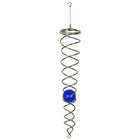 Windspinner 30 cm blauwe kogel glas metaal roestvrij staal