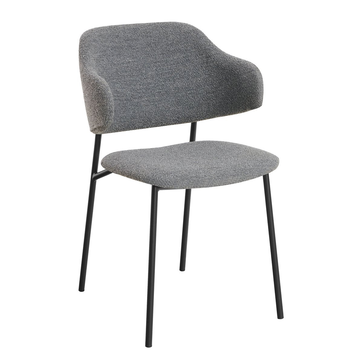Fauteuil set 2 stuks donkergrijs bouclé