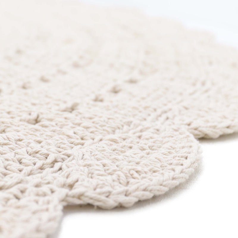 Vloerkleed rond 150 cm katoen ecru