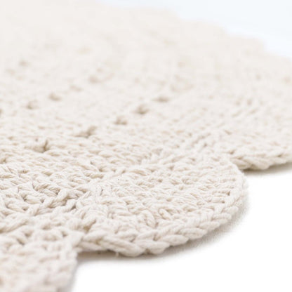 Vloerkleed rond 150 cm katoen ecru