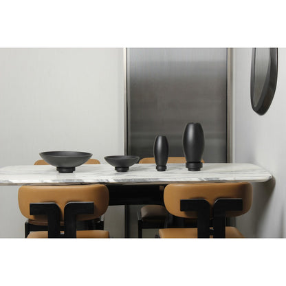 Grote Schaal Modern Design Kom Zwart Microcement RUD12BK