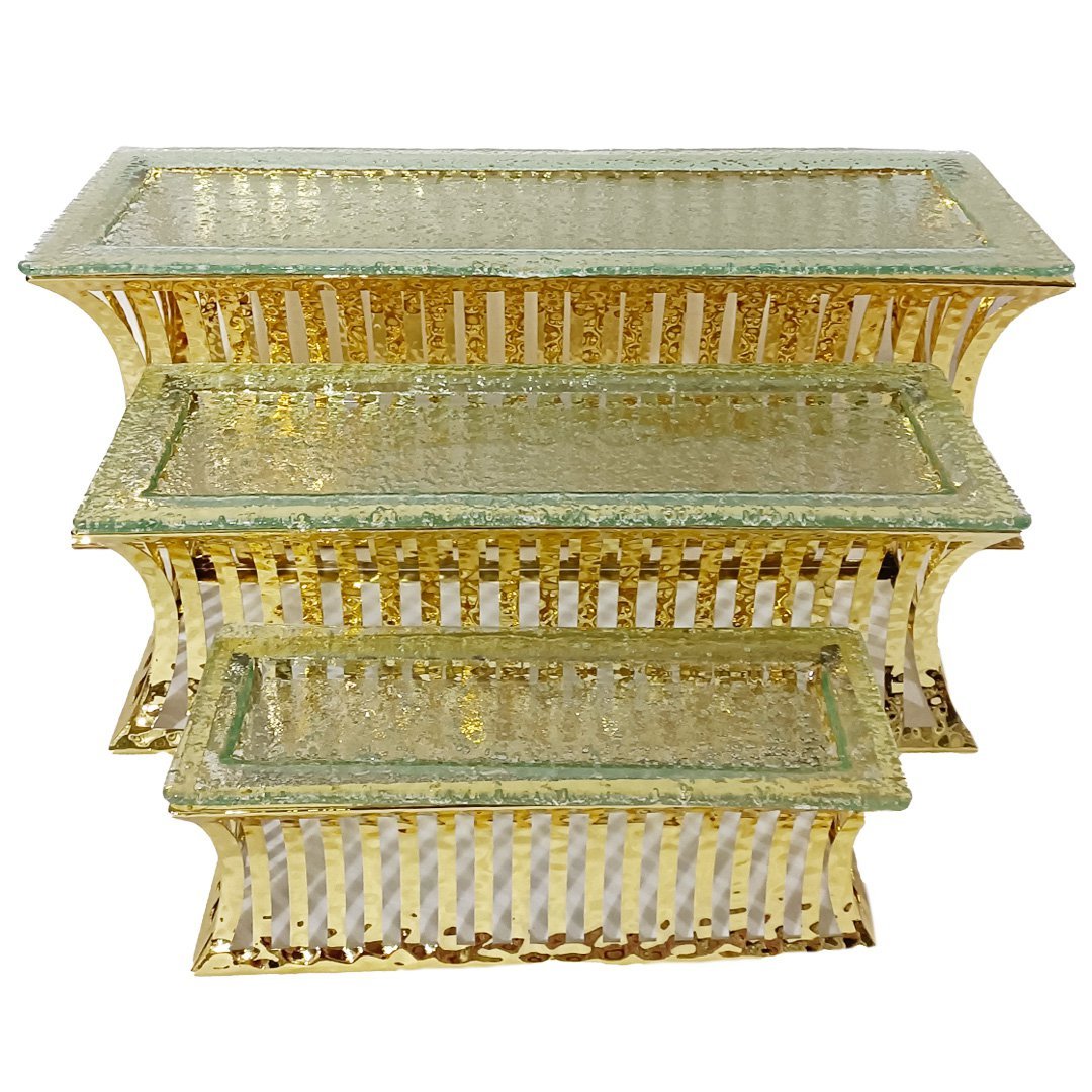 Dessertsteunen set van 3 goud