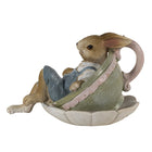 Figurine Rabbit 11x8x7 cm Brown Green Polyresin Home Accessories