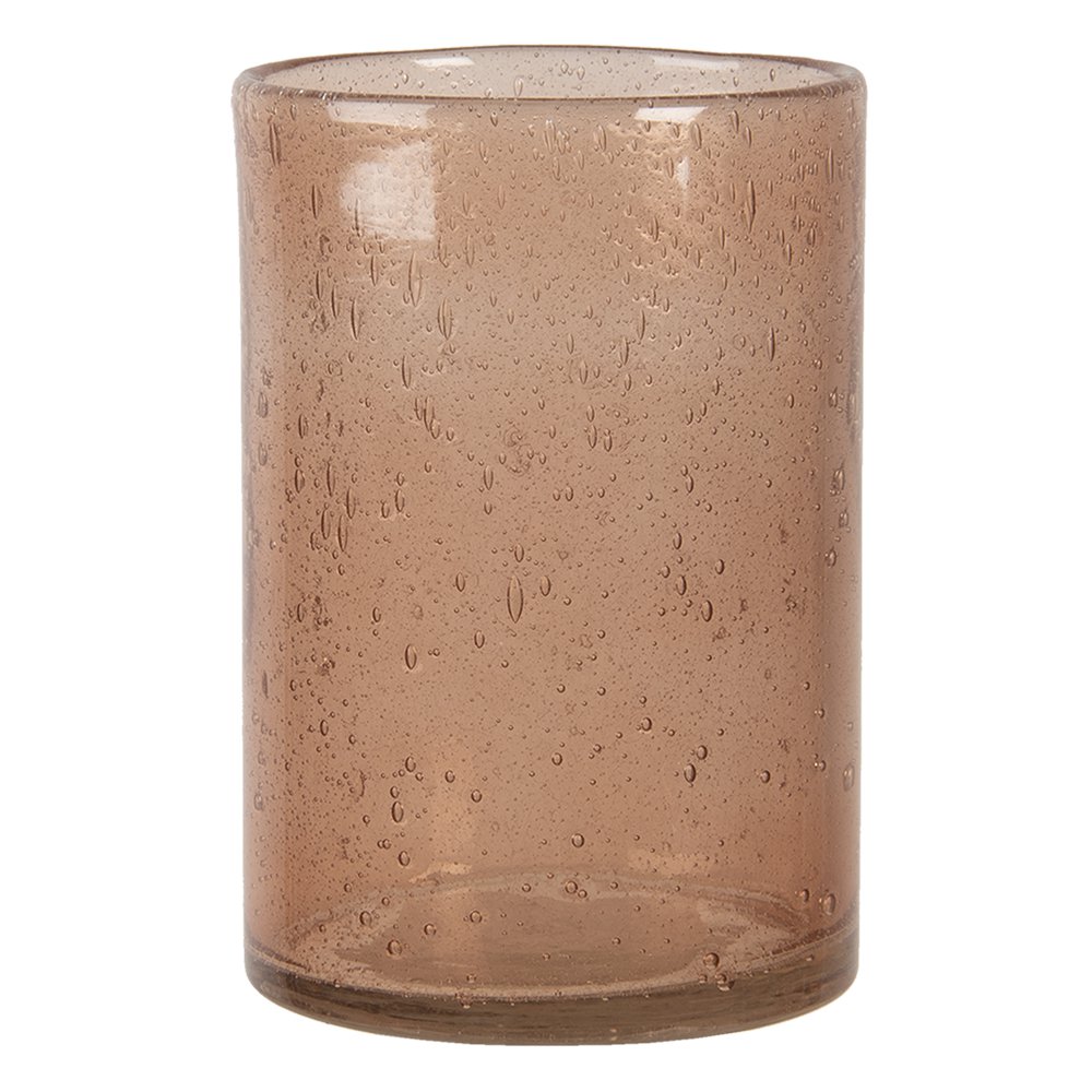 Tealight holder Ø 10x15 cm Pink Glass Tealight holder