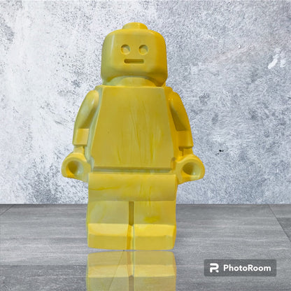 Robot beeldje jesmoniet 15,5x3,5x24 cm geel
