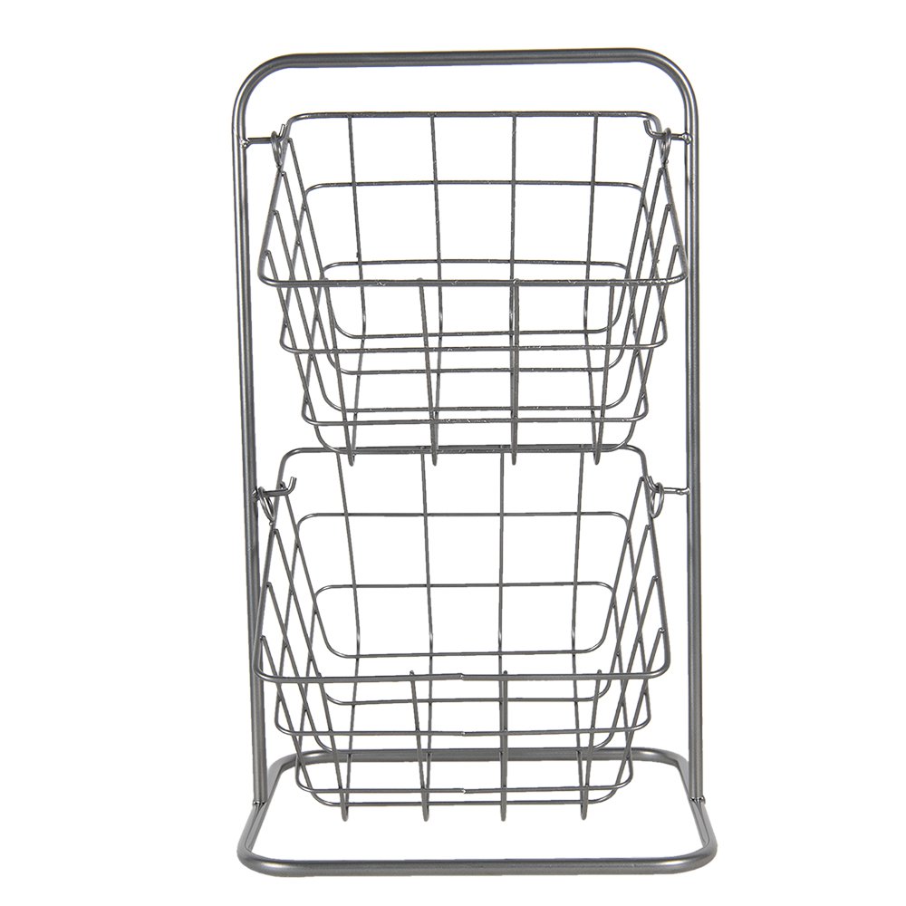Mandenrek 22x22x41 cm grijs metaal