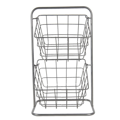 Mandenrek 22x22x41 cm grijs metaal
