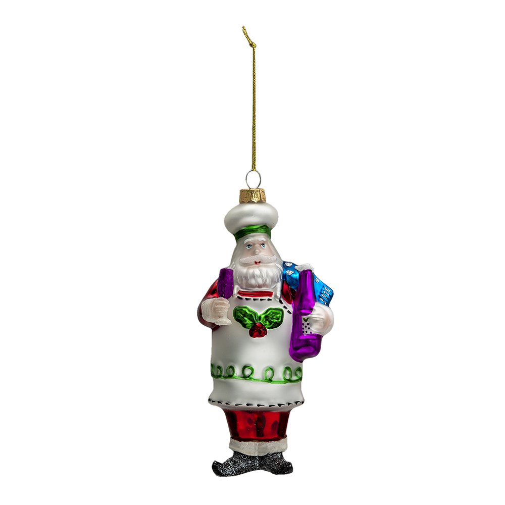 Christmas Ornament Santa 17 cm Red White Glass Christmas Ball