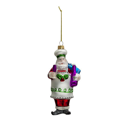 Christmas Ornament Santa 17 cm Red White Glass Christmas Ball