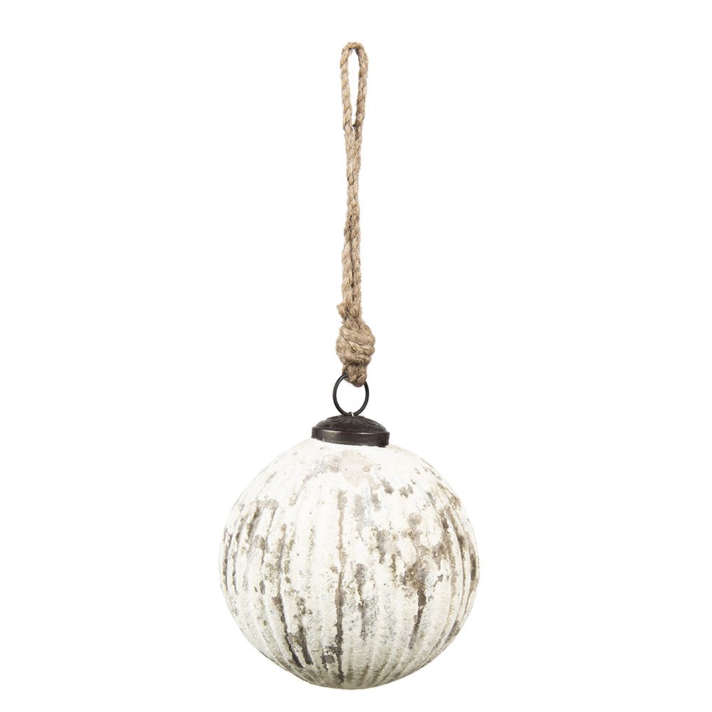 Kerstbal Ø 10 cm Beige Glas Kerstdecoratie
