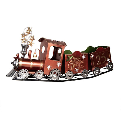 Kerstdecoratie trein 79x15x37 cm rood metaal