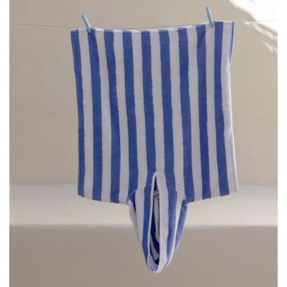 Kinderbadponcho blauw katoen