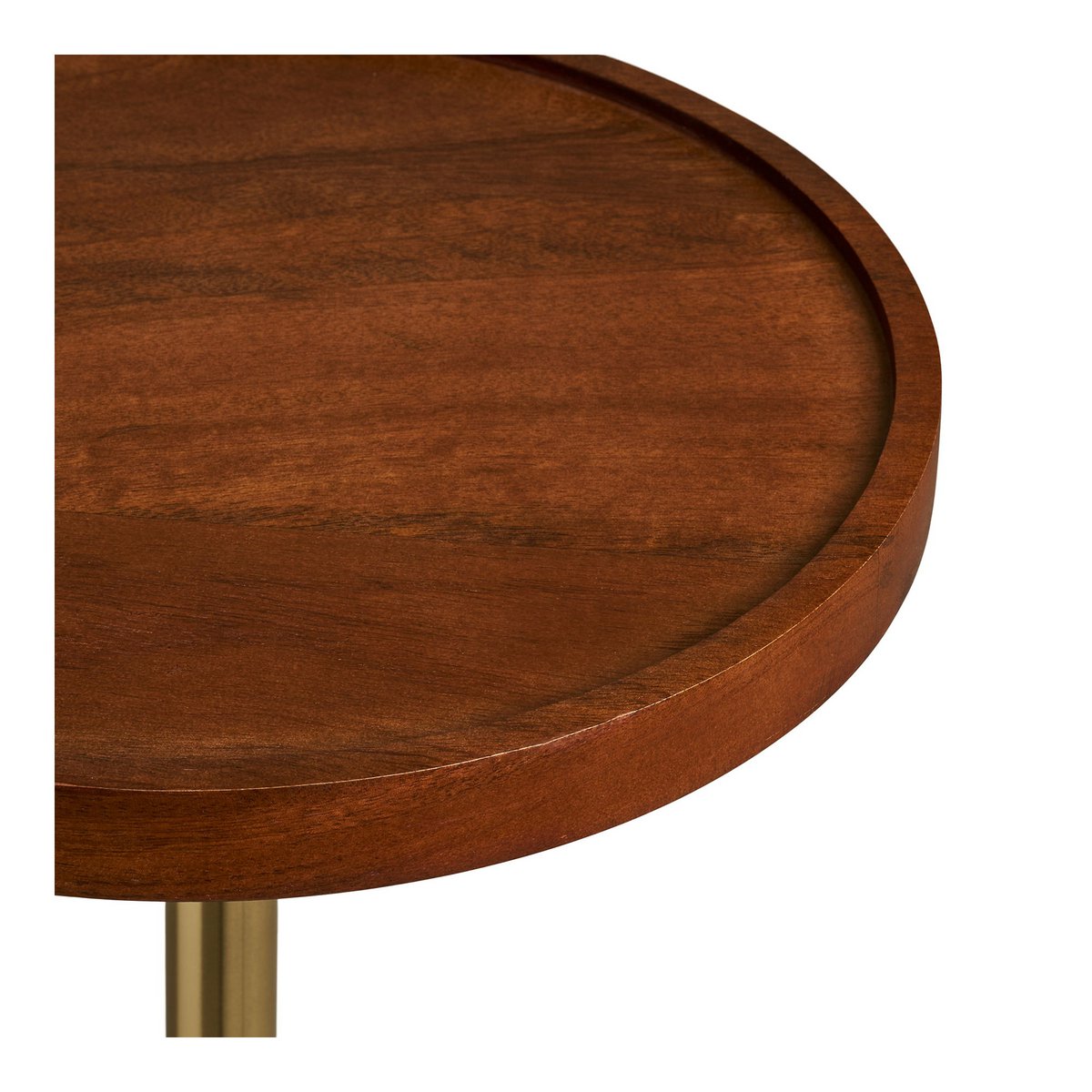 Bijzettafel mangohout staal Ø30x56 cm
