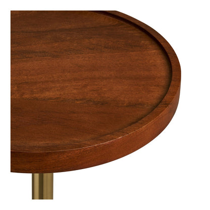 Bijzettafel mangohout staal Ø30x56 cm
