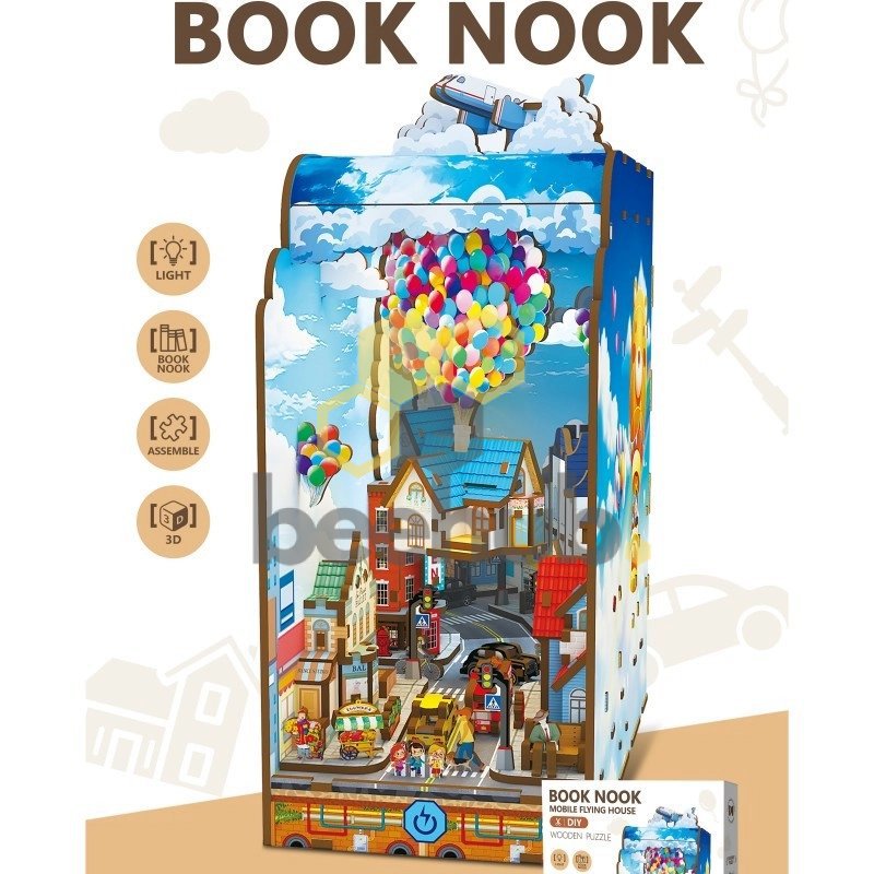 Inspirebox, 3D Booknook, Mobile Flying House, BE011922, 19x10x24cm