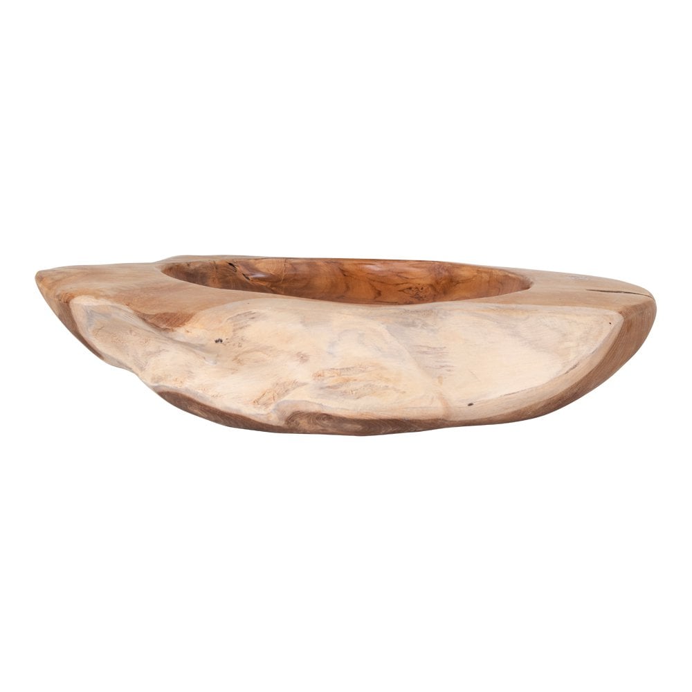 Teakhouten kom Ø40x12 cm natuurlijk