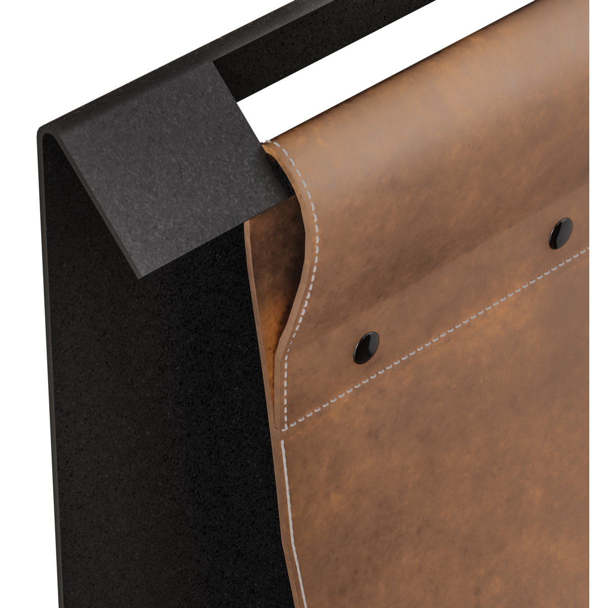 Tijdschriftenrek vegan leer 30x40x15 cm zwart