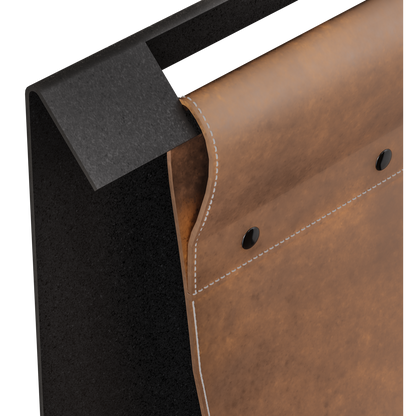 Tijdschriftenrek vegan leer 30x40x15 cm zwart