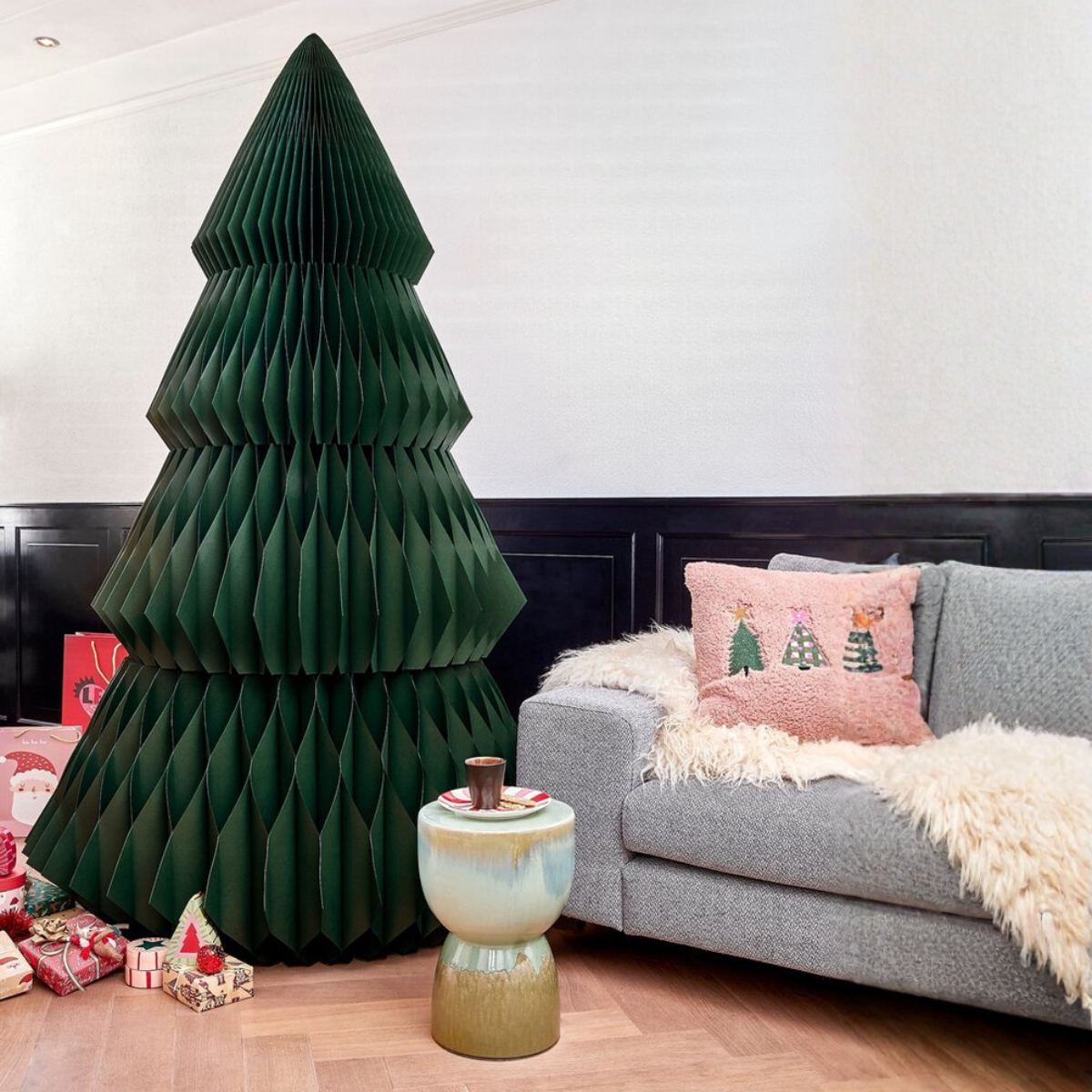 Decoratieve kerstboom papier 120x212 cm groen