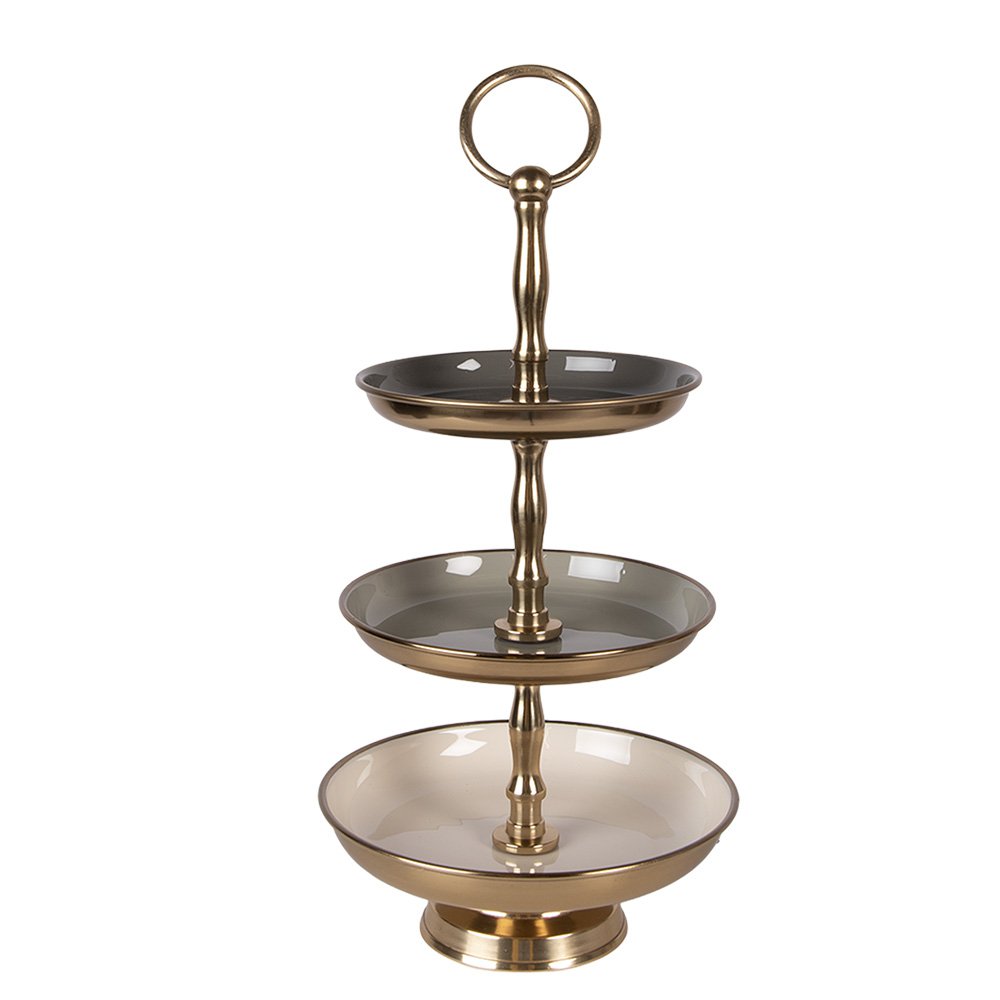 Etagère 3 laags Ø18x35 cm grijs