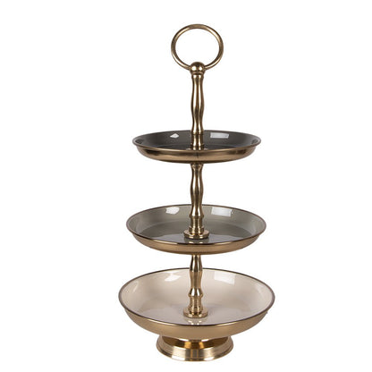 Etagère 3 laags Ø18x35 cm grijs