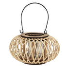 Wind Light Ø 23x12 cm Beige Bamboo Candle Holder