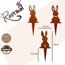 Easter decoration rabbit garden stake | female rabbit | male rabbit | baby rabbit | Rust Deco spring
