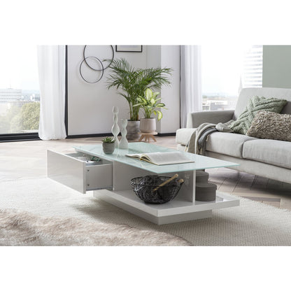 Salontafel 120x60x36 cm hoogglans wit