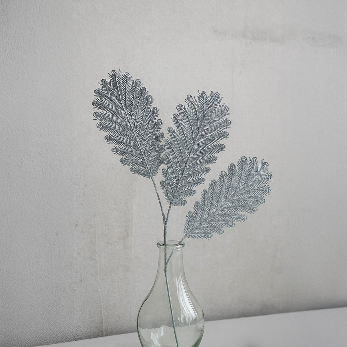 Decoratieve bloem 90 cm zilver kunststof
