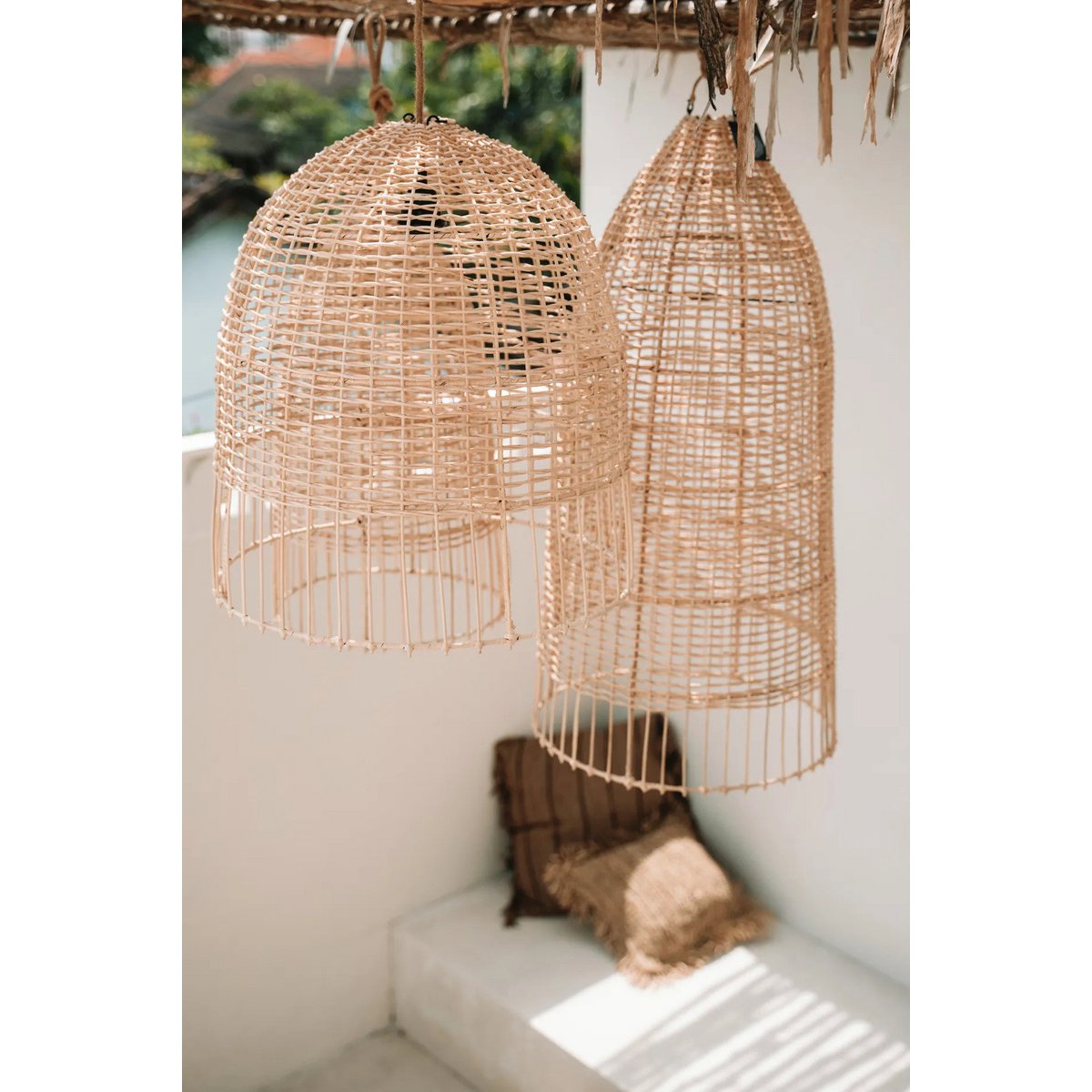 Hanglamp rattan naturel 100x30 cm