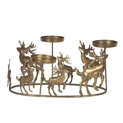 Theelichthouder rendieren 34x22x16 cm goud metaal