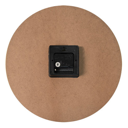 Wandklok 34 cm MDF bruin wit