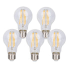LED filamentlamp E27 8W helder metaal glas 6 cm
