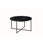 Salontafel rond Ø80x45 cm glas zwart metaal