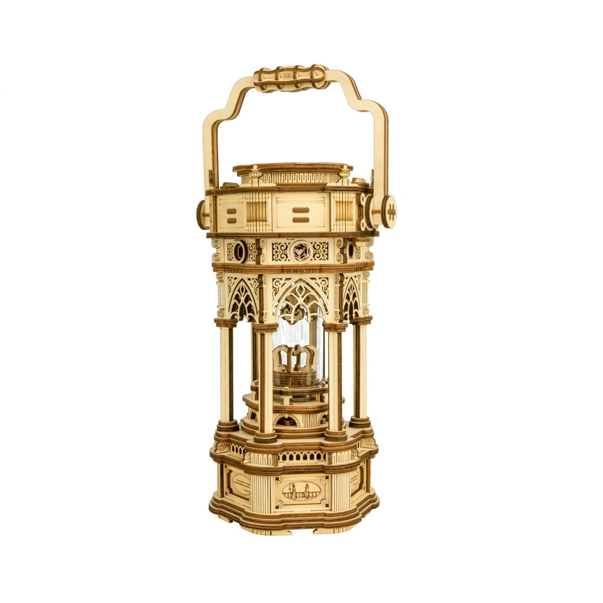 Robotime muziekdoos lantaarn 30 cm berkenhout