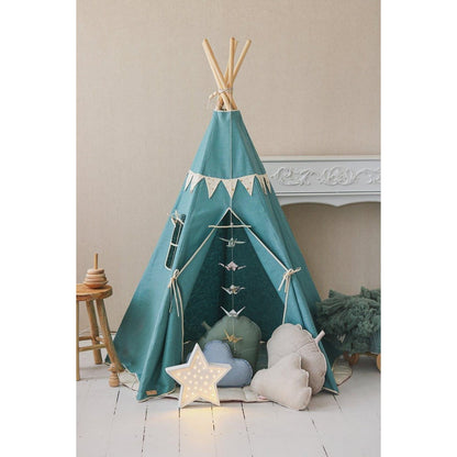 Gold Star Tipi Met Guirlande En Mattenset Voor Kinderen