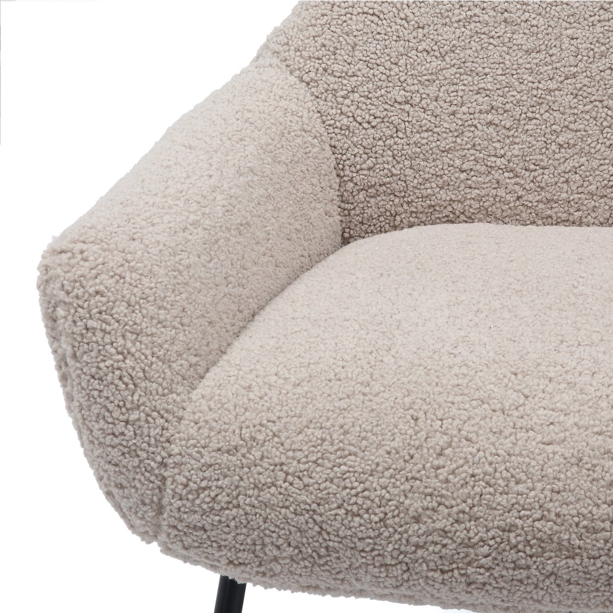 Fauteuil en kruk teddybont taupe
