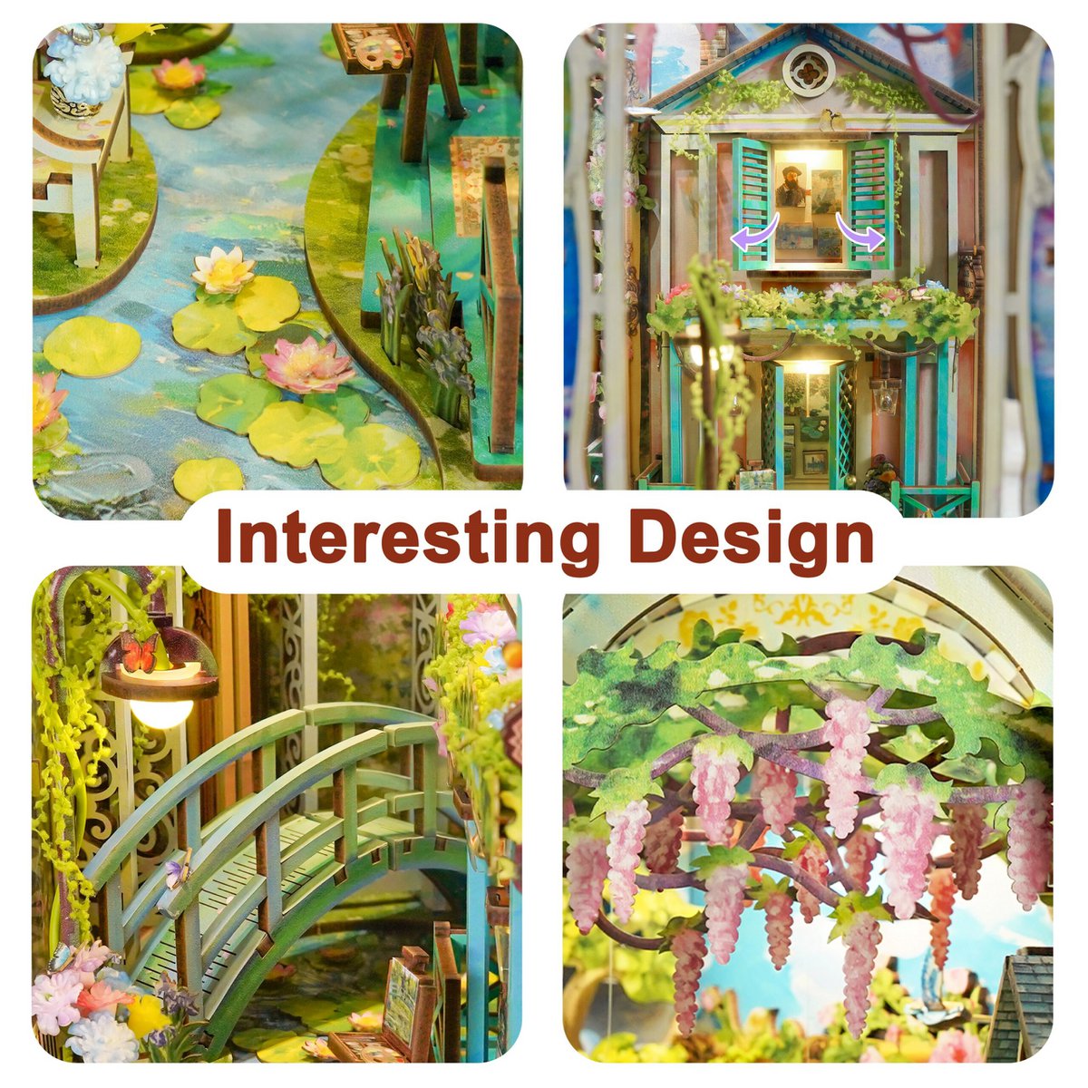 DIY Book Nook Giverny Garden 19x9.8x26.9 cm hout