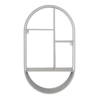 Wandplank ovaal staal koel grijs 35x15x60 cm
