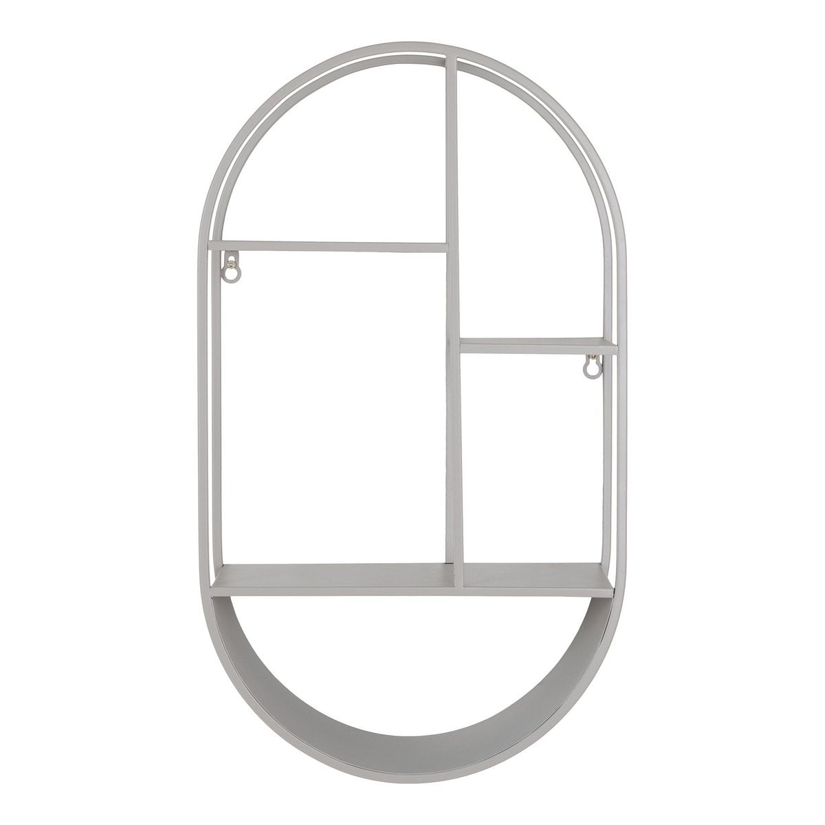 Wandplank ovaal staal koel grijs 35x15x60 cm