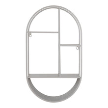 Wandplank ovaal staal koel grijs 35x15x60 cm